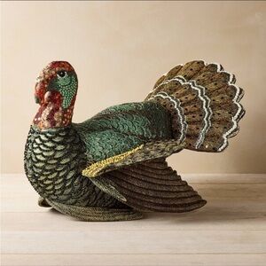 NWT 16"x15" Beaded Turkey Novelty Plush
Pillow - John Derian for Target